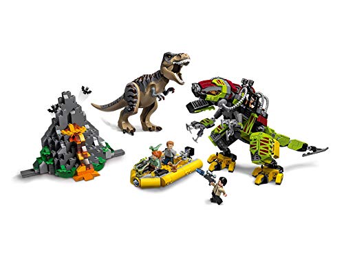 LEGO 75938 Jurassic World T. rex vs Dino-Mech Battle Action Figures, Mighty Dinosaurs Toys for Kids