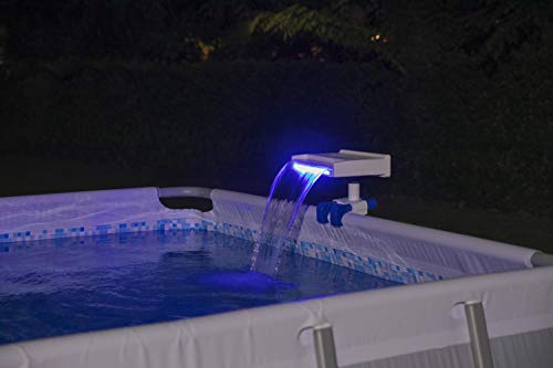 Bestway BW58619 Flowclear Soothing Waterfall, Above Ground Pool Accessory with LED Lights, Multicolor