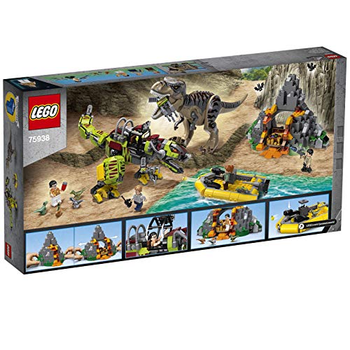 LEGO 75938 Jurassic World T. rex vs Dino-Mech Battle Action Figures, Mighty Dinosaurs Toys for Kids