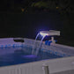 Bestway BW58619 Flowclear Soothing Waterfall, Above Ground Pool Accessory with LED Lights, Multicolor