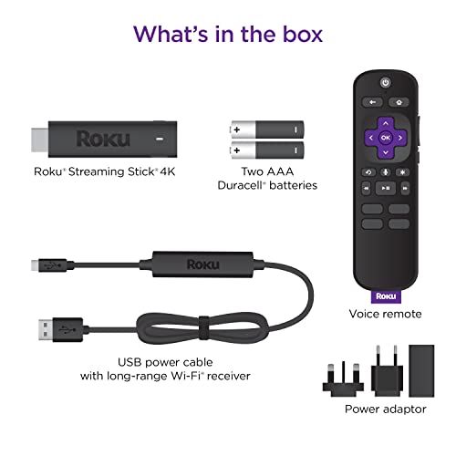 Roku Streaming Stick 4K | HD/4K/HDR Streaming Media Player