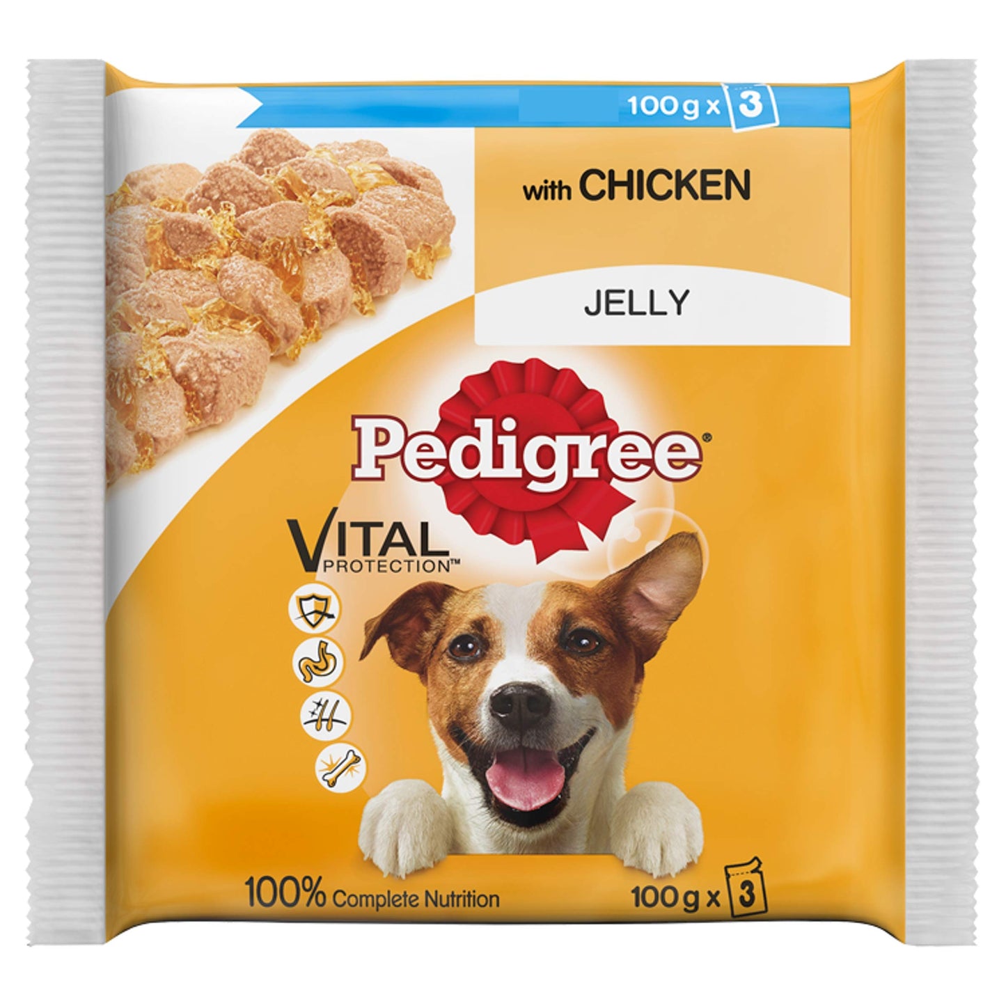 Pedigree Dog Pouches - with Chicken in Jelly 100g (pack of 3)