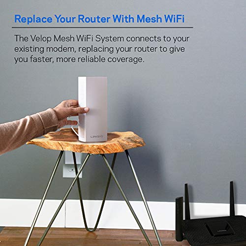 Linksys Velop WHW0101P Dual Band Whole Home Mesh WiFi System Range Extender (AC1300) - Wall Plug-in WiFi Booster & Wireless Signal Repeater with up to 1,500 sq ft Coverage for Gaming and Streaming