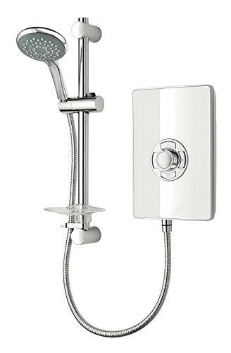 Triton Showers RECOL208GSWHT Aspirante Collection II Contemporary Electric Shower, White Gloss, 8.5 KW