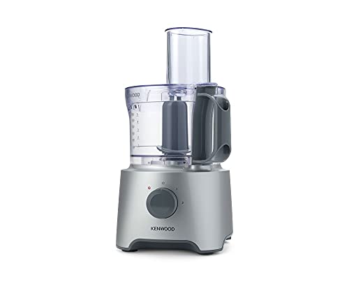 Kenwood Food Processor, 2.1L Bowl, 1.2 L Blender, Emulsifying, Knife Blade, Reversible Slicing and Grating Discs, 800 W, FDP301S, Silver