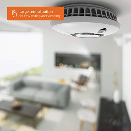 FireAngel Pro Connected Smart Smoke Alarm, Battery Powered with Wireless Interlink and 10 Year Life, FP2620W2-R