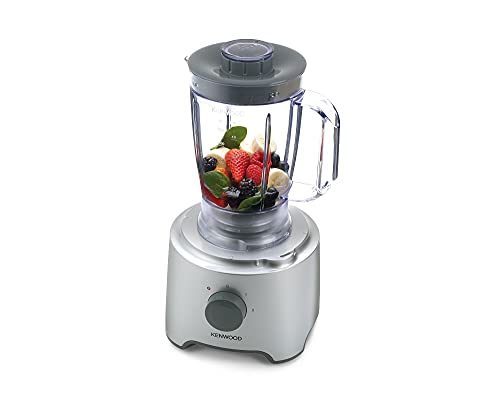 Kenwood Food Processor, 2.1L Bowl, 1.2 L Blender, Emulsifying, Knife Blade, Reversible Slicing and Grating Discs, 800 W, FDP301S, Silver