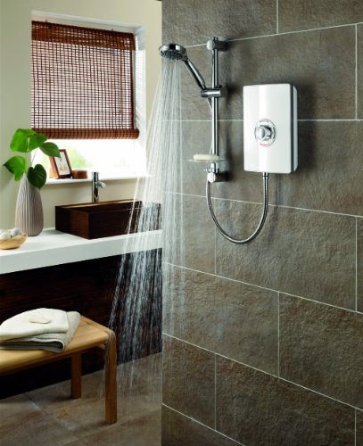 Triton Showers RECOL208GSWHT Aspirante Collection II Contemporary Electric Shower, White Gloss, 8.5 KW