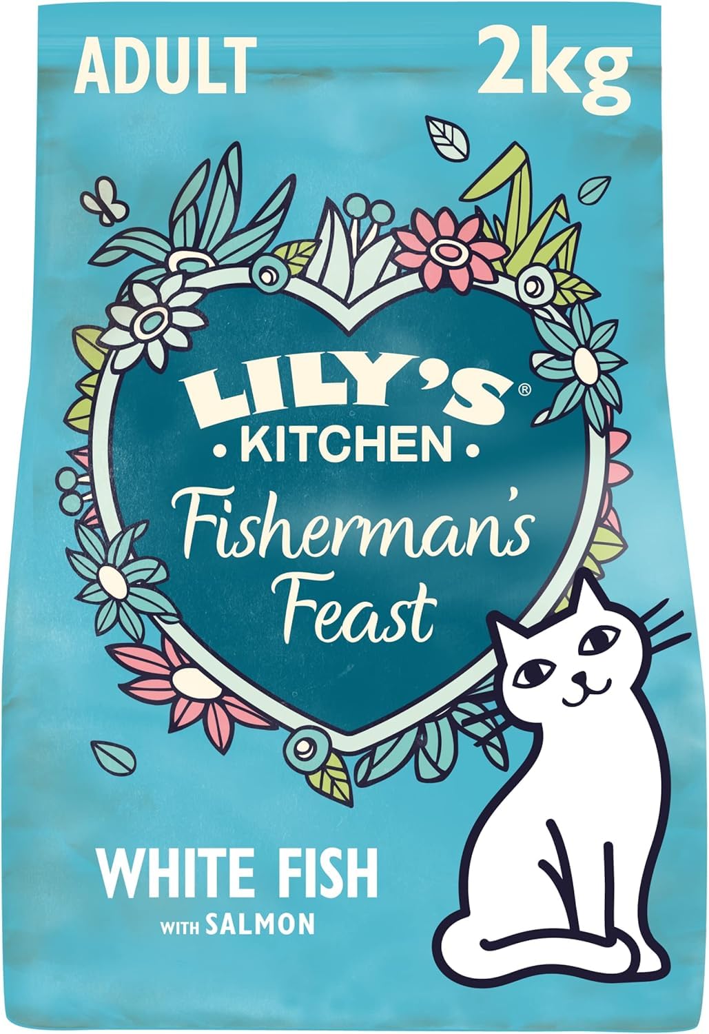 Lily's Kitchen Fisherman's Feast with White Fish & Salmon - Complete Adult Dry Cat Food (2kg)