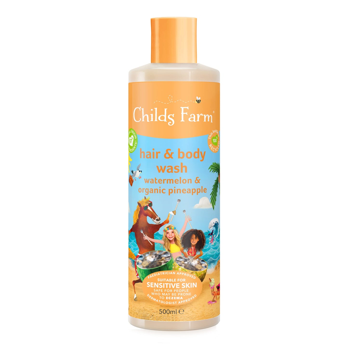 Childs Farm | Kids Hair & Body Wash 500ml | Watermelon & Organic Pineapple | Gently Cleanses | Suitable for Dry, Sensitive & Eczema-prone Skin