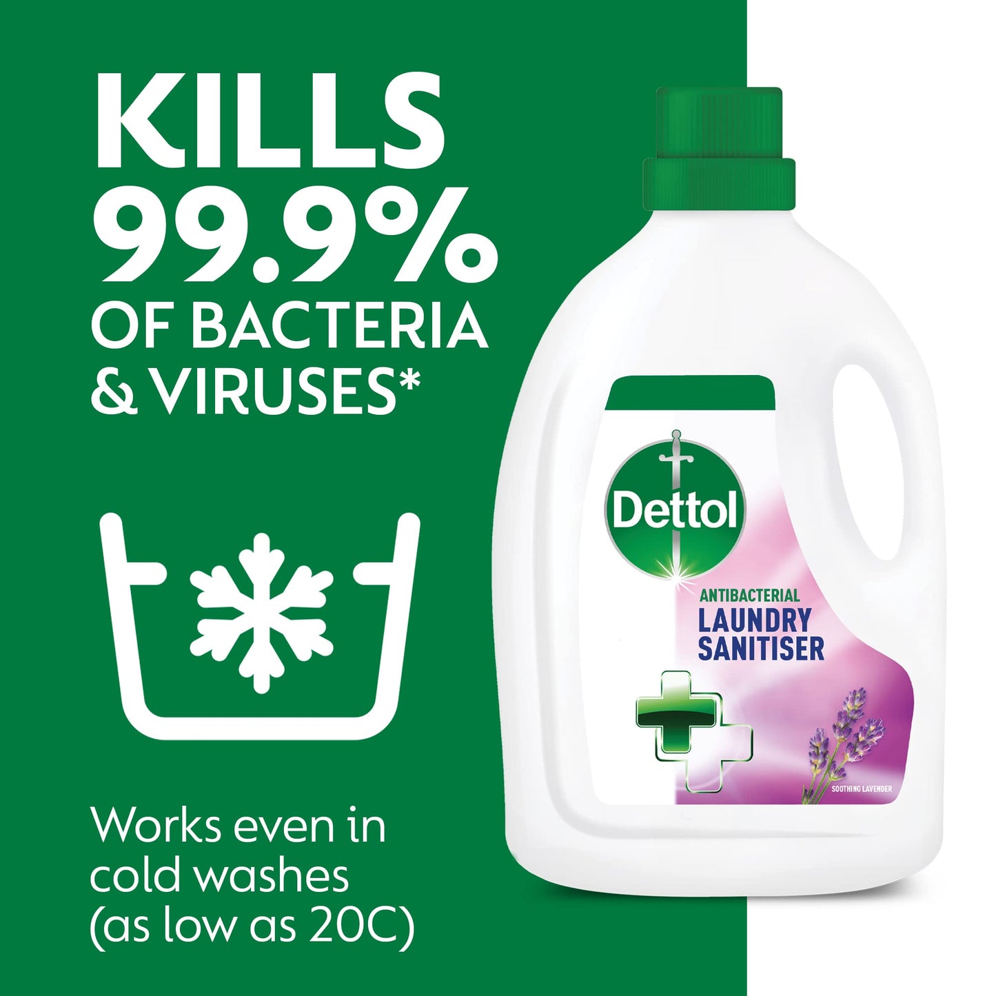 Dettol Antibacterial Laundry Cleanser, Lavender, Dermatologically Tested, 1.5 Litre