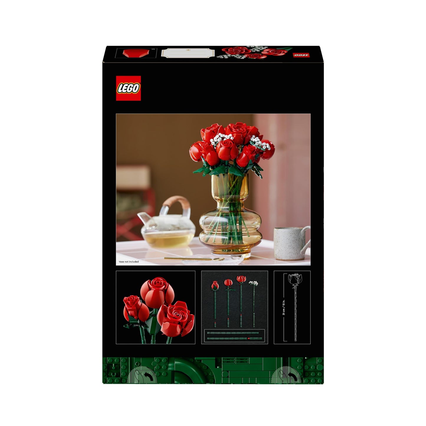 LEGO Icons Bouquet of Roses, Artificial Flowers Set for Adults, Botanical Collection, Home Décor Accessories, Valentine’s Day Treat, Gifts for Women, Men, Her or Him, Relaxing Activities 10328