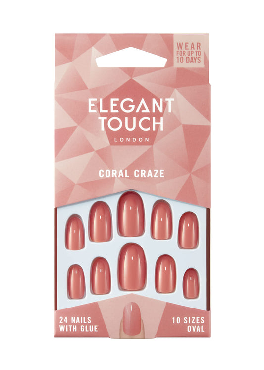 Elegant Touch Colour False Nails - CORAL CRAZE