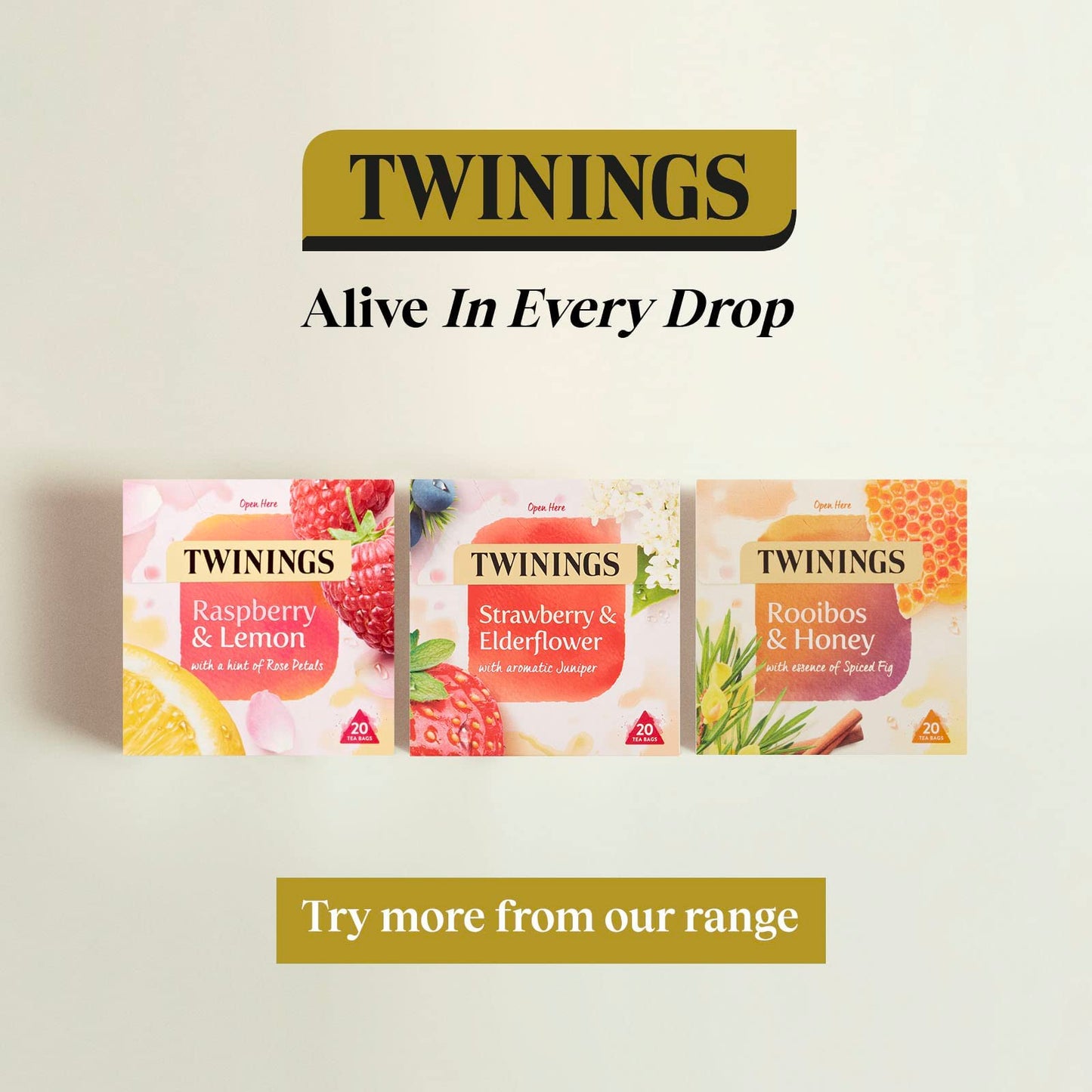 Twinings Peppermint and Strawberry Herbal Tea Bags, 20 Tea bags