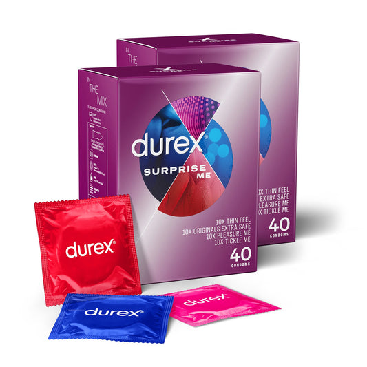 Durex Surprise Me Condoms 40 Pack x 2 (80 Condoms)