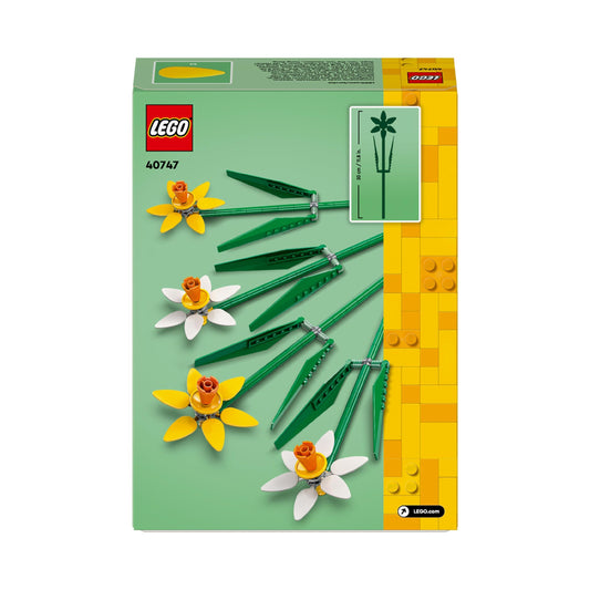 LEGO Creator Daffodils, Artificial Flowers Set for Kids, Build and Display This Bouquet at Home as Bedroom or Desk Decoration, Gifts for Girls, Boys, Teenagers and Fans 40747