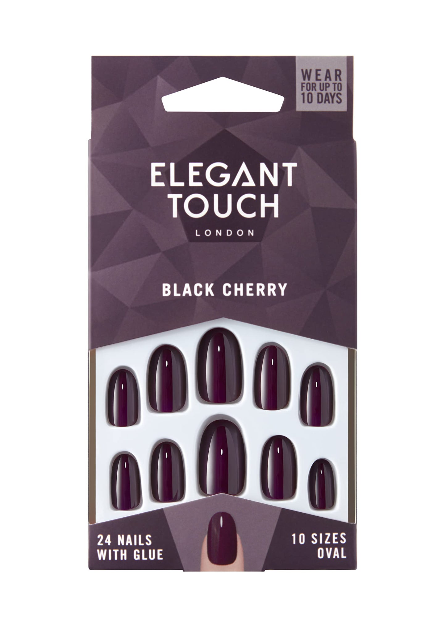 Elegant Touch Colour False Nails - BLACK CHERRY