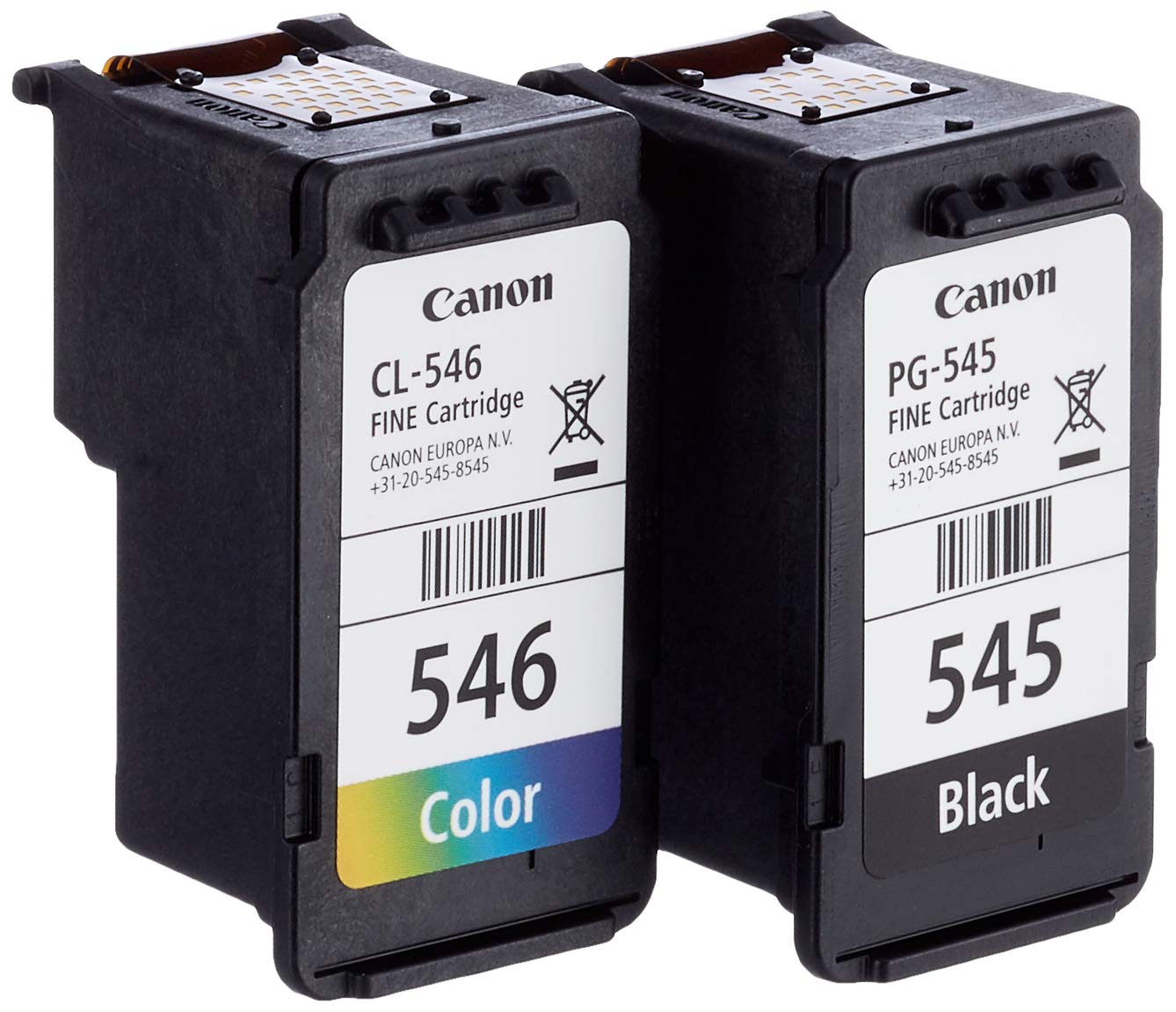 CANON PG-545 / CL-546 Ink Black and Colour Standard Capacity Black 180 SS Colour, Pack of 2 Blister without Alarm