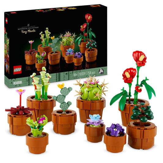 LEGO 10329 Icons Tiny Plants Set, Artificial Flowers in 9 Buildable Teracotta-Coloured Pots, Botanical Collection, Home Decor Accessory, Valentine's Day Treat, Gift Idea for Her, Him, Wife or Husband