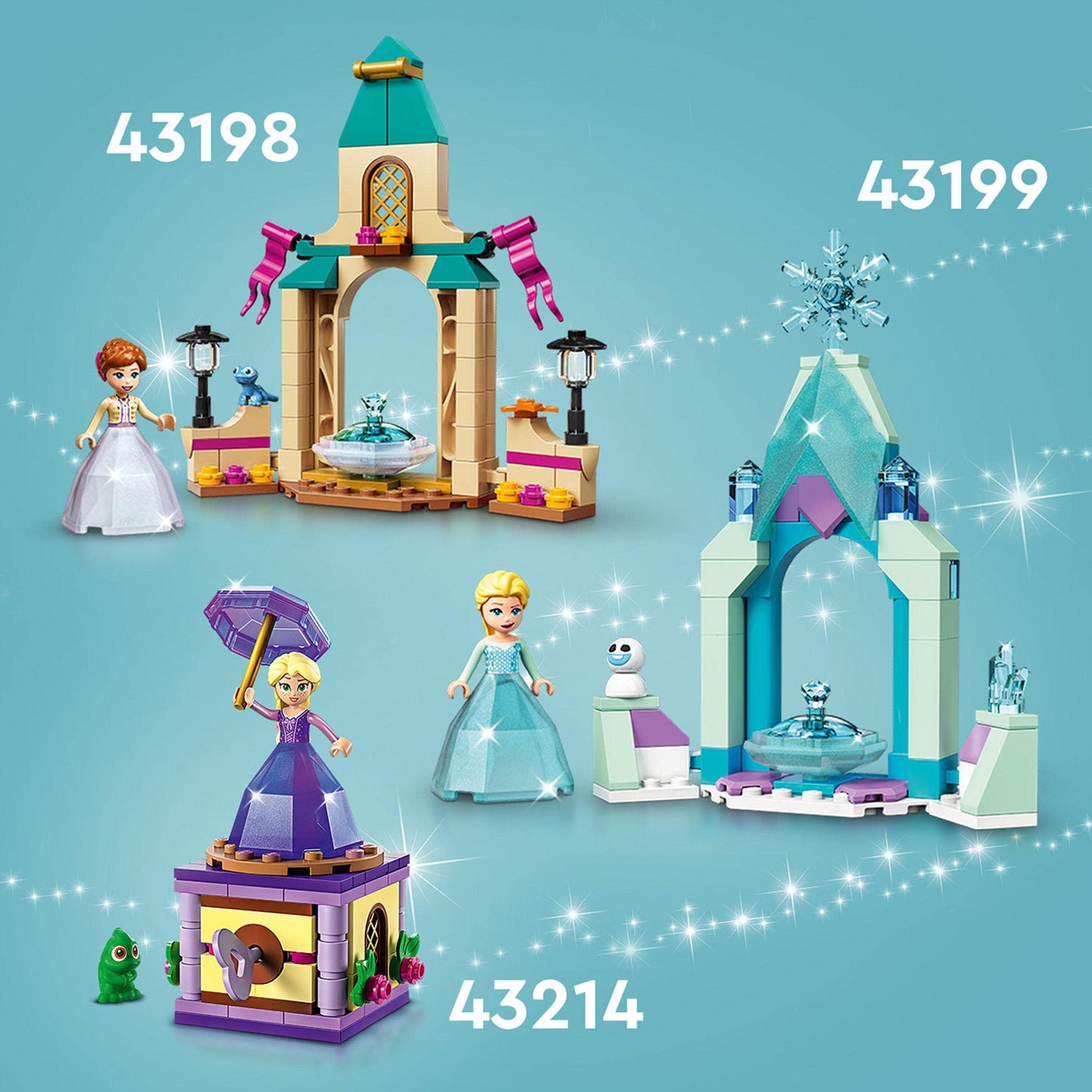 LEGO 43214 Disney Princess Twirling Rapunzel Buildable Toy with Diamond Dress Mini-Doll and Pascal the Chameleon Figure, Collectible Toys for Kids, Girls & Boys