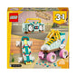 LEGO Creator 3in1 Retro Roller Skate to Mini Skateboard Toy to Boom Box Radio, Set for 8 Plus Year Old Girls, Boys & Kids, Great Desk Decoration or Bedroom Accessories, Gifts for Music Lovers 31148