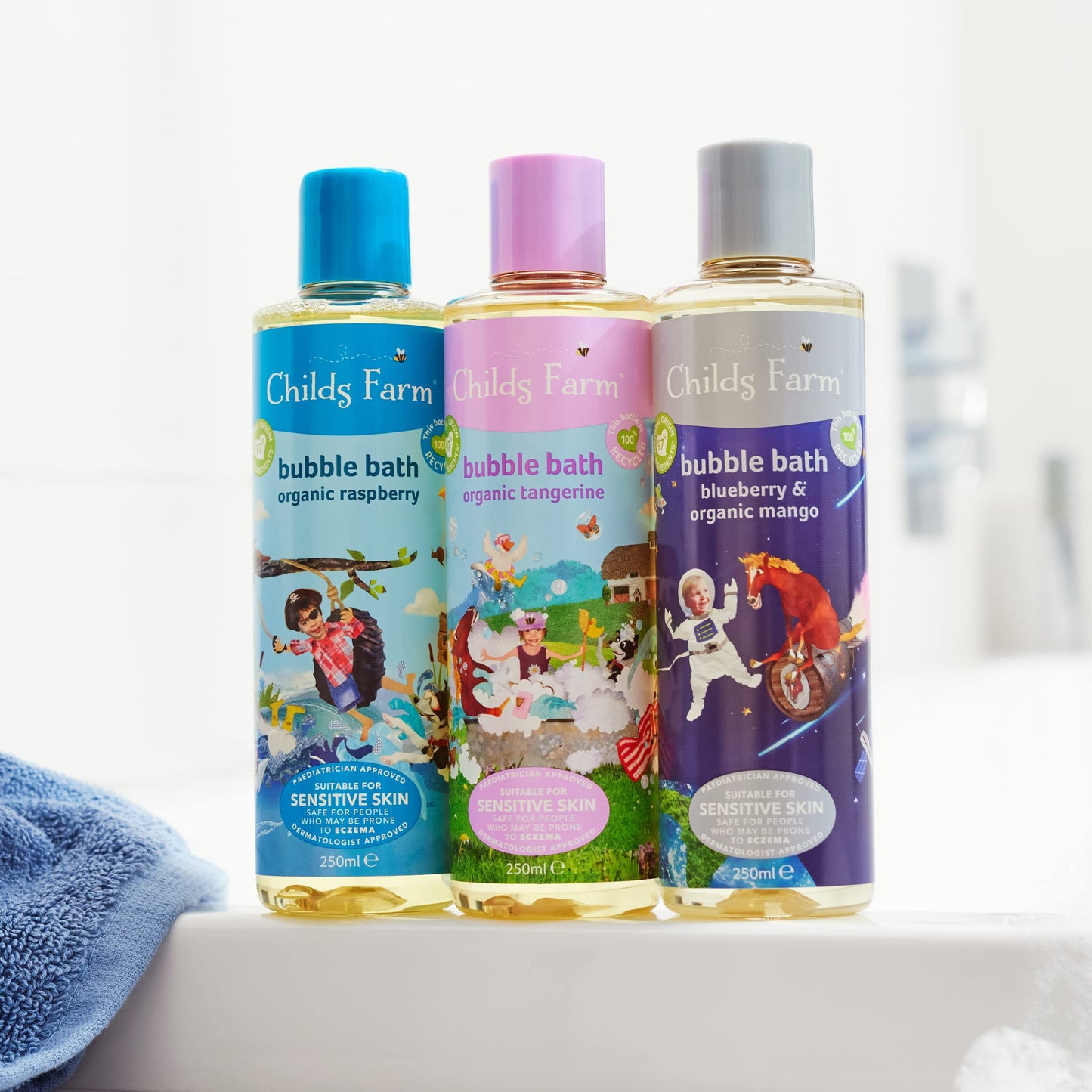 Childs Farm | Kids Bubble Bath 250ml| Blueberry & Organic Mango | Gently Cleanses & Soothes | Suitable for Dry, Sensitive & Eczema-prone Skin