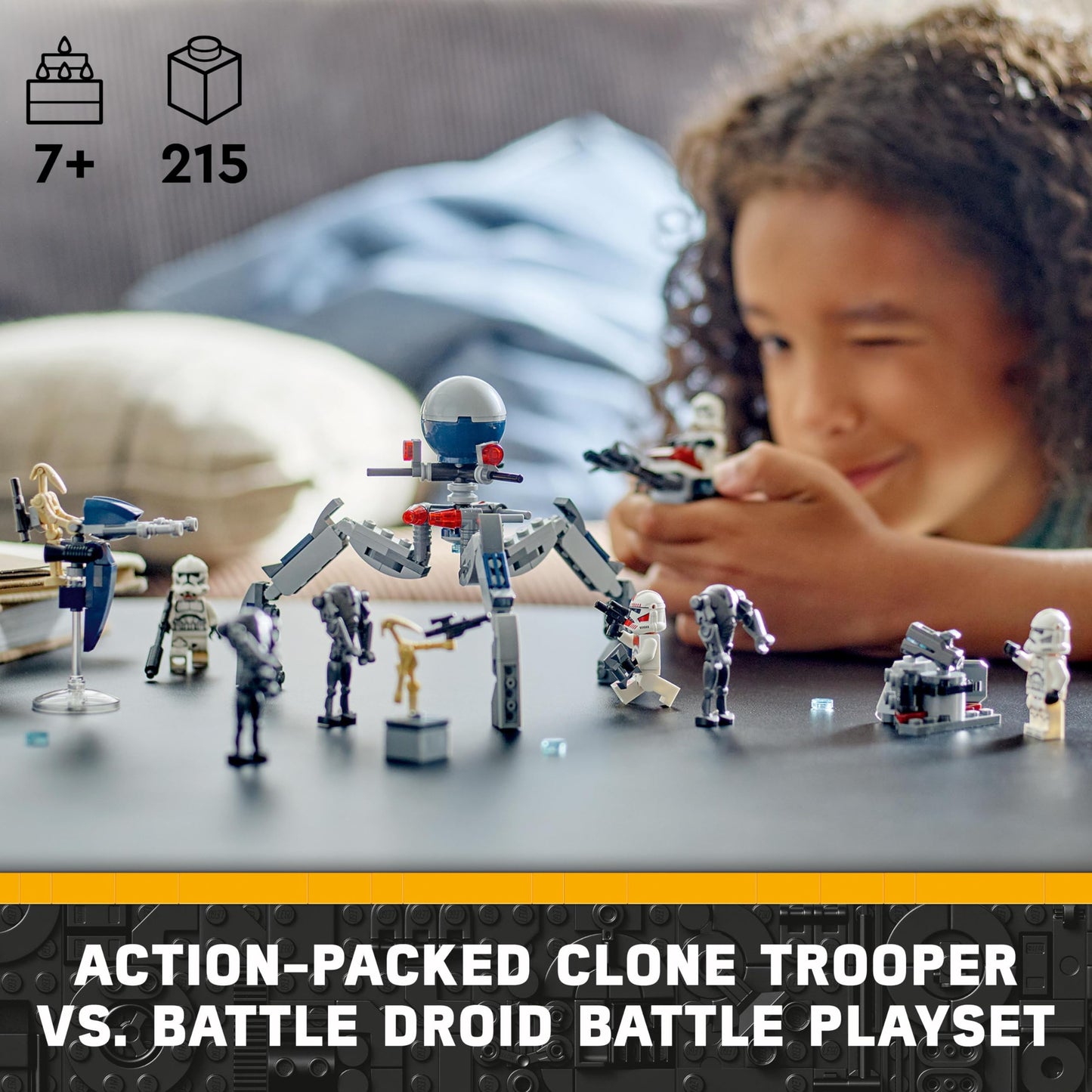 LEGO Star Wars Clone Trooper & Battle Droid Battle Pack Building Toys for Kids with Speeder Bike Vehicle, 4 Minifigures and 5 Figures, Gifts for Boys and Girls Aged 7 Plus Years Old 75372