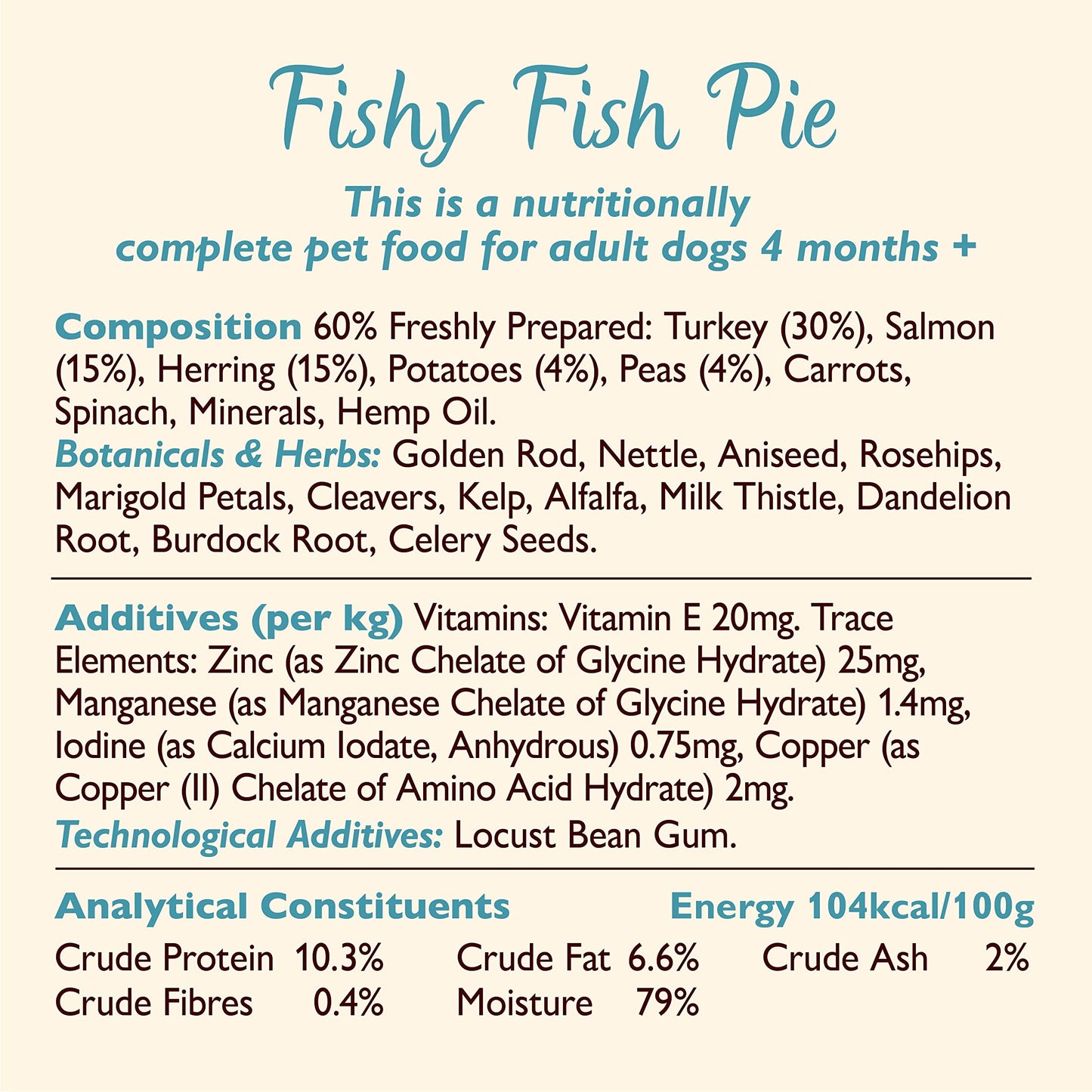 Lily's Kitchen Fishy Fish Pie - Complete Natural Adult Dog Food Wet (10 x 150g Trays)