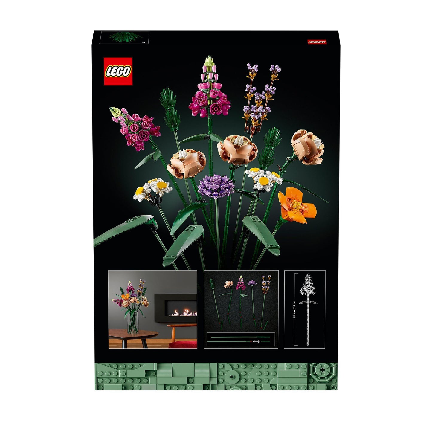 LEGO 10280 Icons Flower Bouquet, Artificial Flowers, Set for Adults, Decorative Home Accessories, Valentine's Day Treat Gift Idea for Women, Men, Her & Him, Wife or Husband, Botanical Collection