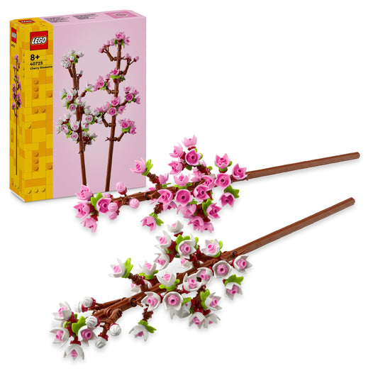 LEGO Cherry Blossoms, Artificial Faux Flowers Set, Valentine's Day Gift Idea, Makes a Great Desk Decor Accessory for 8 Plus Year Old Girls, Boys and Teens 40725