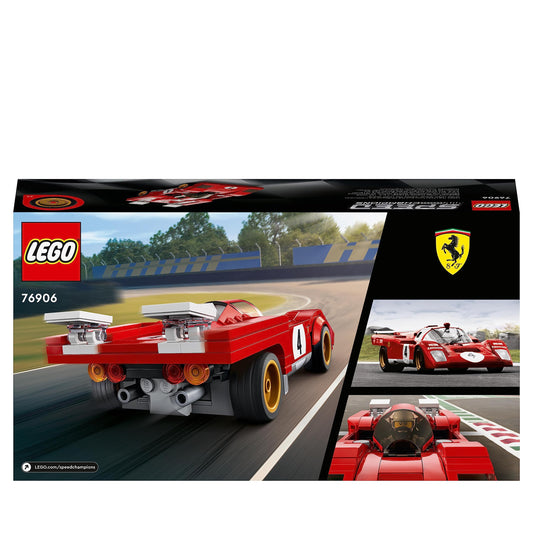 LEGO 76906 Speed Champions 1970 Ferrari 512 M Sports Red Race Car Toy & 76912 Speed Champions Fast & Furious 1970 Dodge Charger R/T, Toy Muscle Car Model Kit for Kids