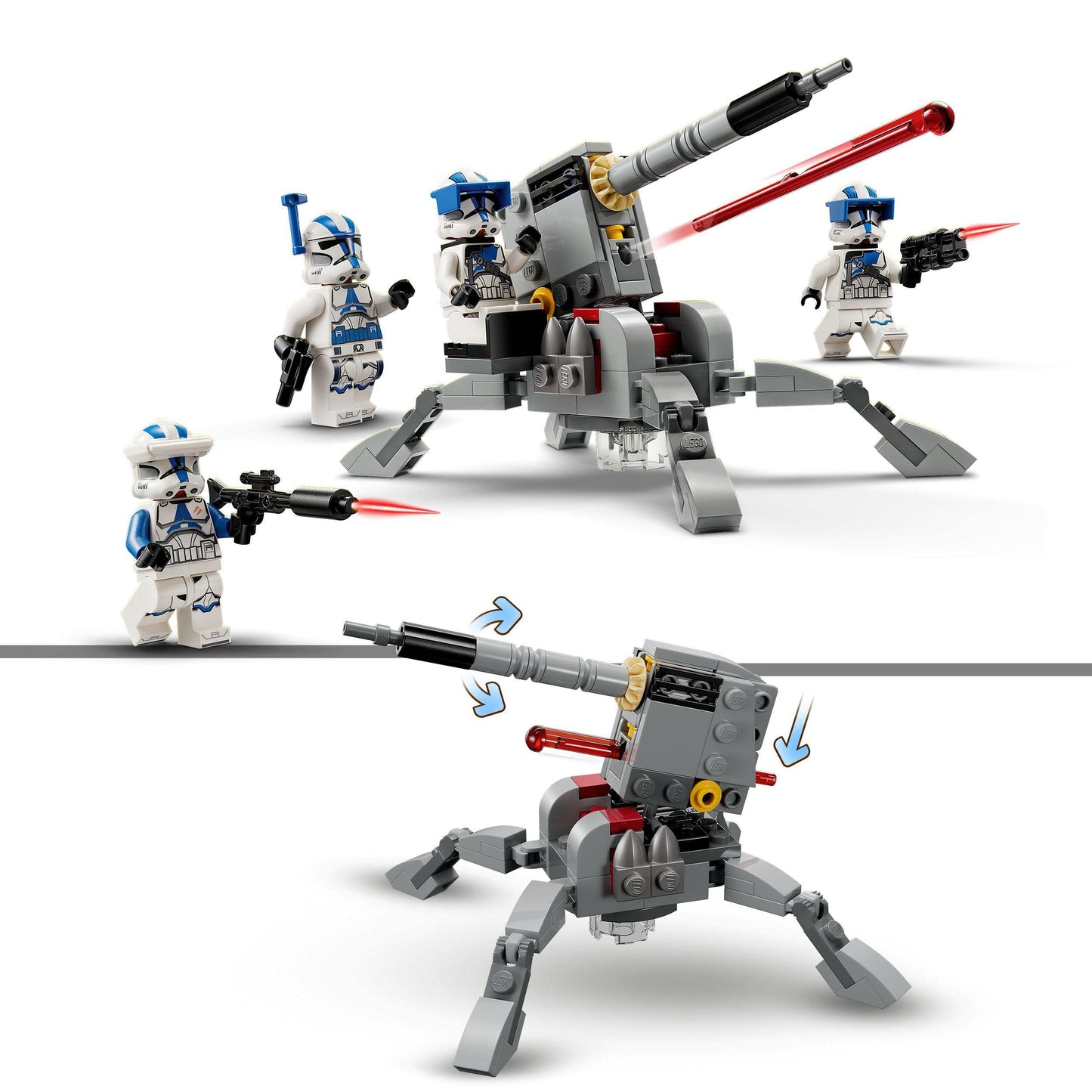 LEGO 75345 Star Wars 501st Clone Troopers Battle Pack Set, Buildable Toy with AV-7 Anti Vehicle Cannon and Spring Loaded Shooter plus 4 Characters