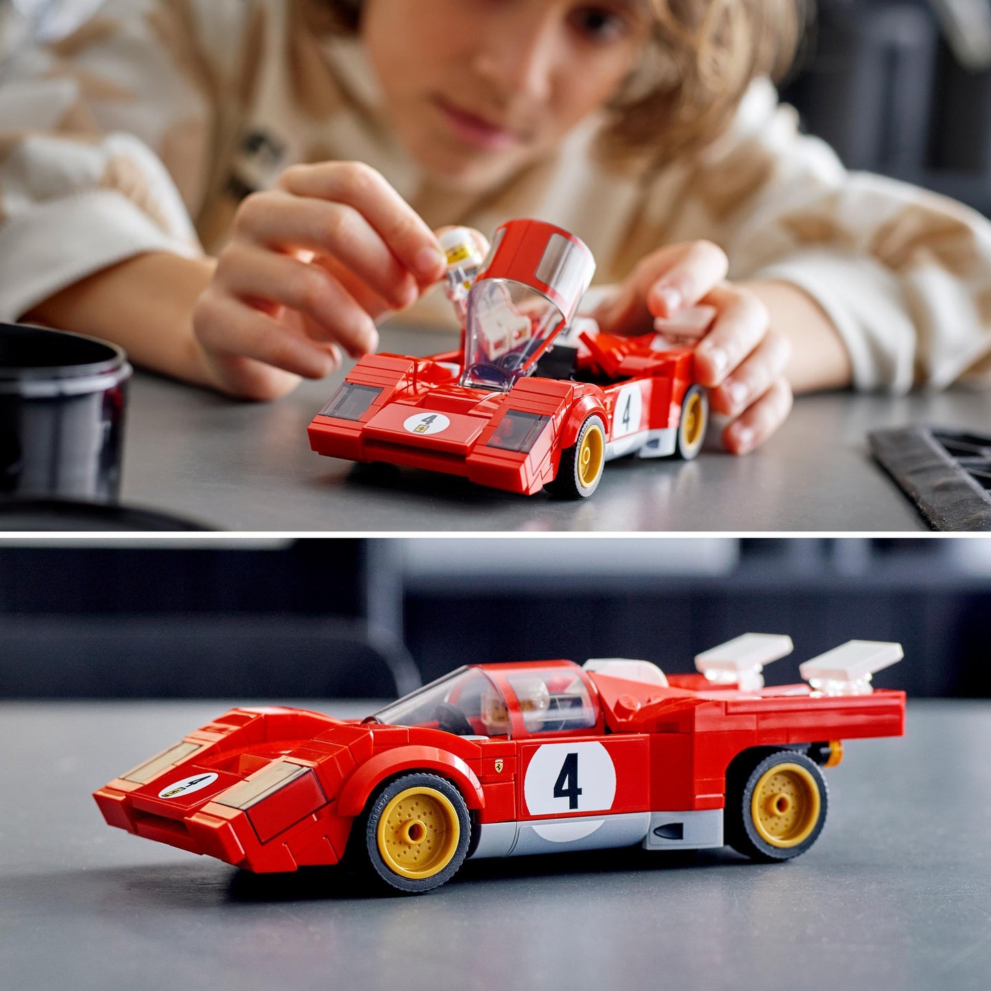 LEGO 76906 Speed Champions 1970 Ferrari 512 M Sports Red Race Car Toy & 76912 Speed Champions Fast & Furious 1970 Dodge Charger R/T, Toy Muscle Car Model Kit for Kids