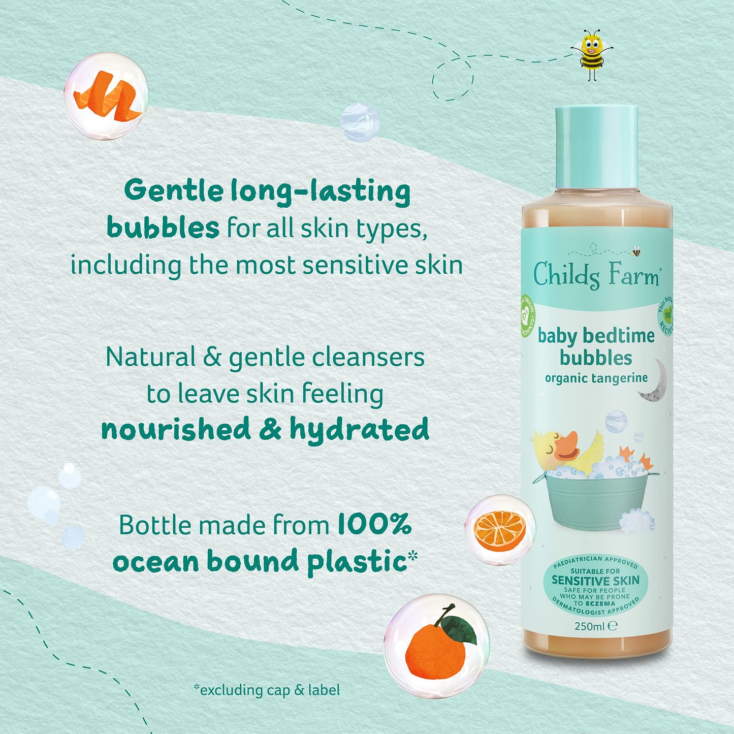 Childs Farm Baby Bedtime Bubble Bath, Organic Tangerine, Gently Cleanses and Soothes, Suitable for Newborns with Dry, Sensitive and Eczema-prone Skin, Bulk Refill 5 l