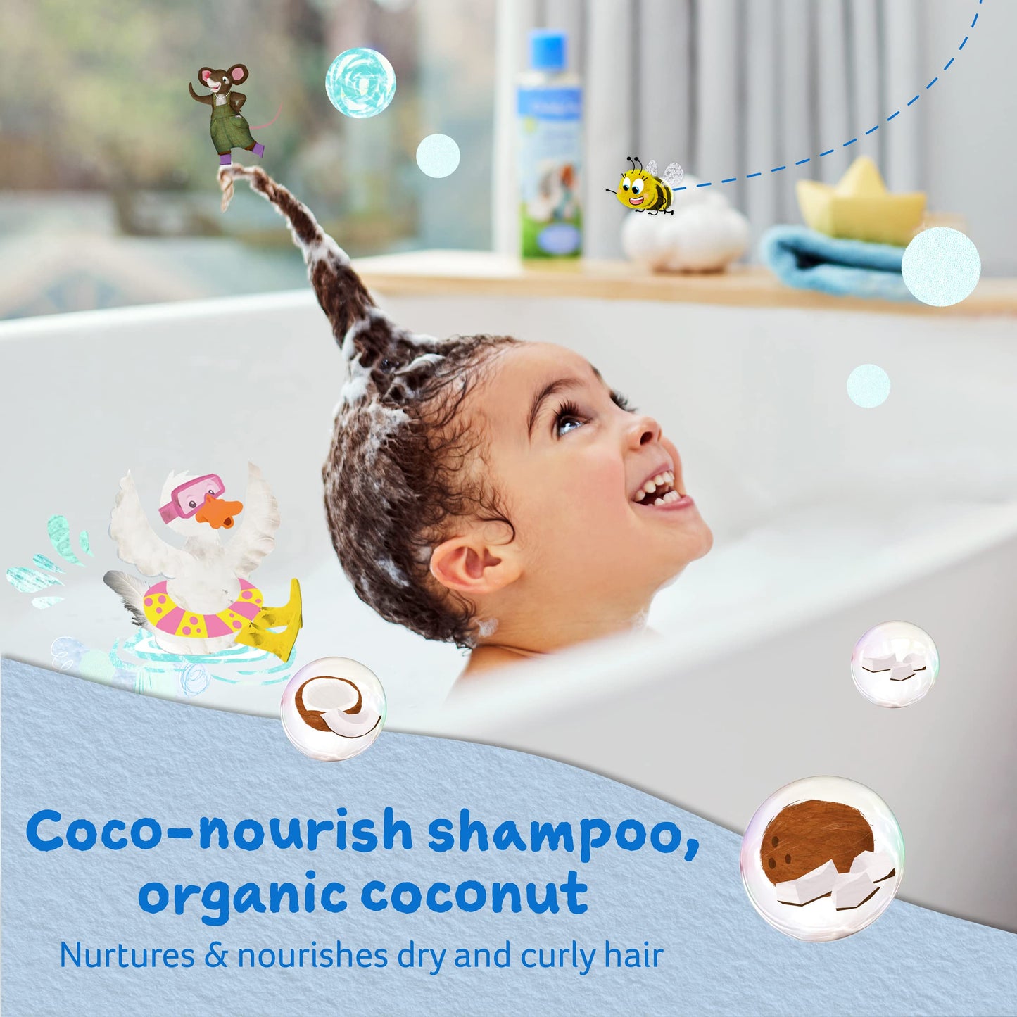 Childs Farm | Kids Coco-Nourish Shampoo 250ml | Organic Coconut | Dry, Curly & Coily Hair | Detangles & Nourishes | Suitable for Dry, Sensitive & Eczema-prone Skin & Scalp