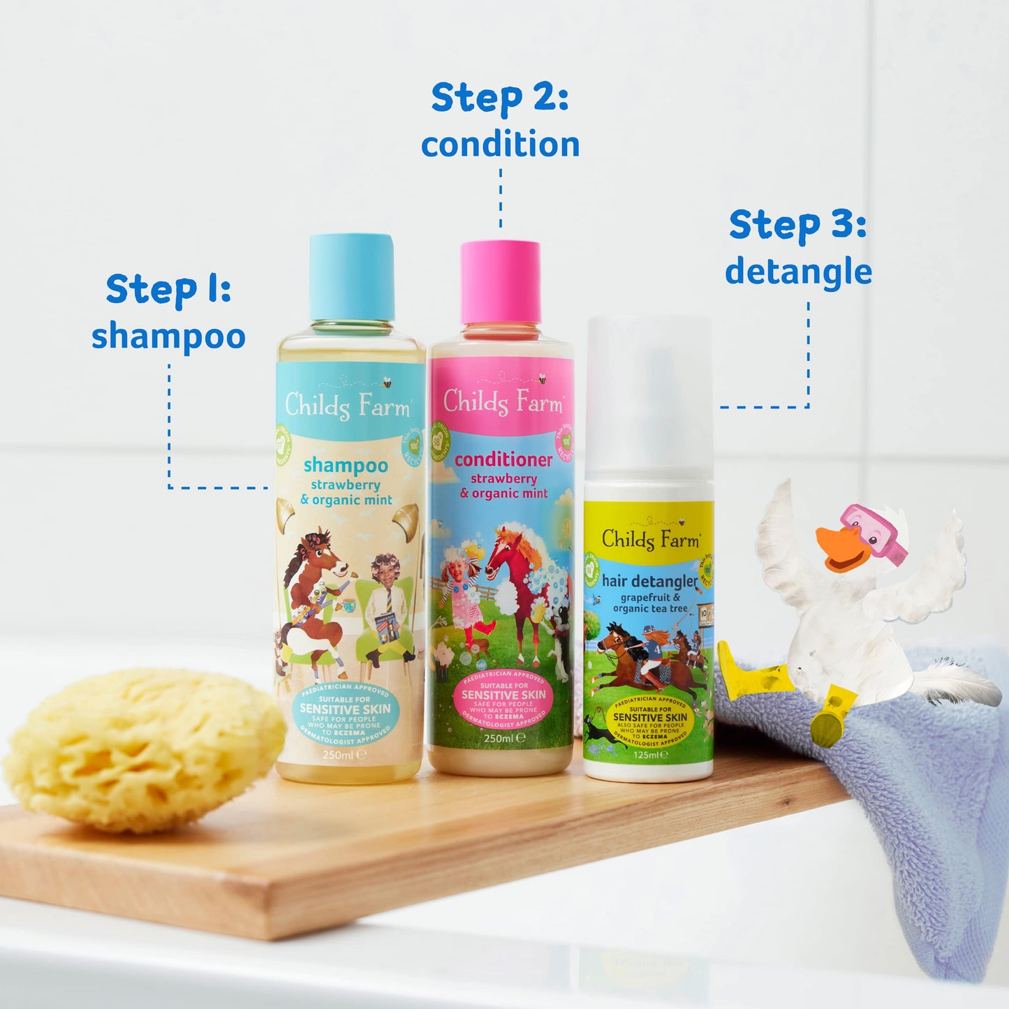 Childs Farm | Kids Hair Detangler 125ml | Grapefruit & Organic Tea Tree | Detangles & Smooths | Suitable for Dry, Sensitive & Eczema-prone Skin