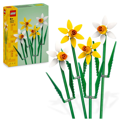 LEGO Creator Daffodils, Artificial Flowers Set for Kids, Build and Display This Bouquet at Home as Bedroom or Desk Decoration, Gifts for Girls, Boys, Teenagers and Fans 40747