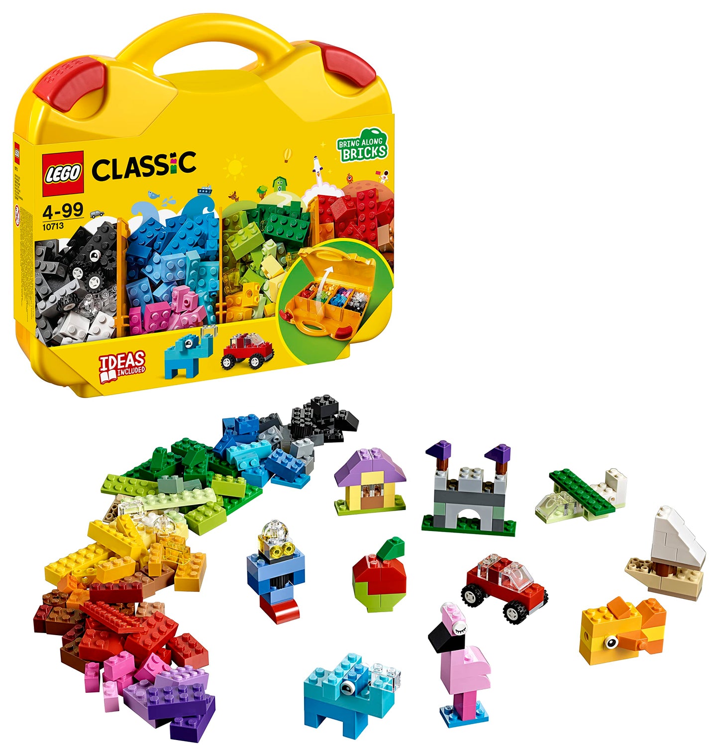 LEGO 10698 Classic Large Creative Brick Storage Box Set, Construction Toy with Windows & 10713 Classic Creative Suitcase, Toy Storage Case with Fun Colourful Building Bricks