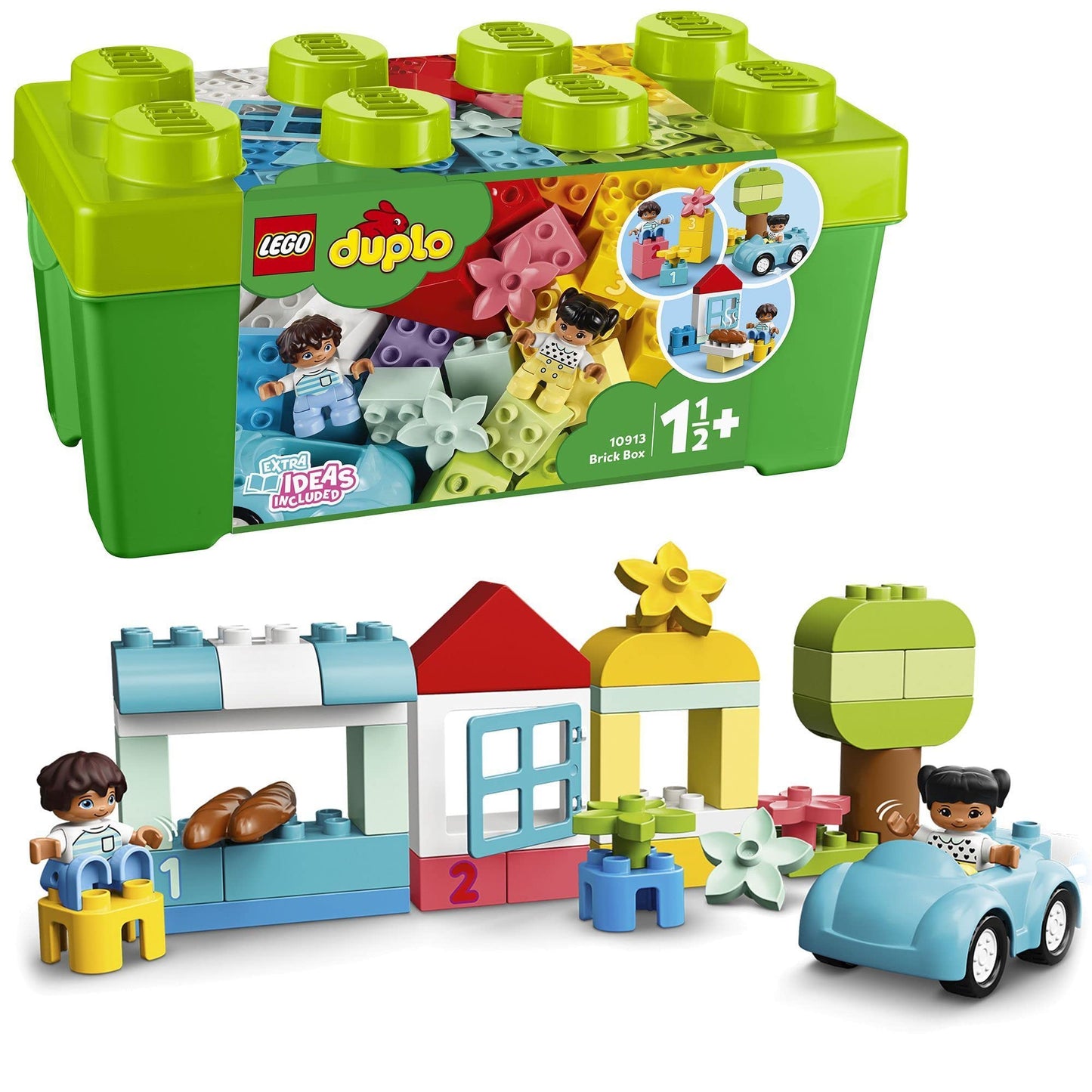 LEGO 10913 DUPLO Classic Brick Box Building Set with Storage & 10980 DUPLO Green Building Base Plate, Construction Toy for Toddlers and Kids, Build and Display Board