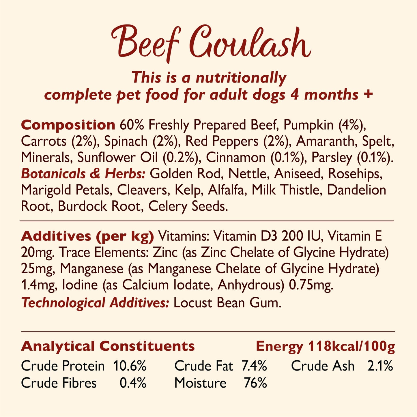 Lily's Kitchen Beef Goulash - Natural Complete Adult Dog Wet Food (6 x 400g)