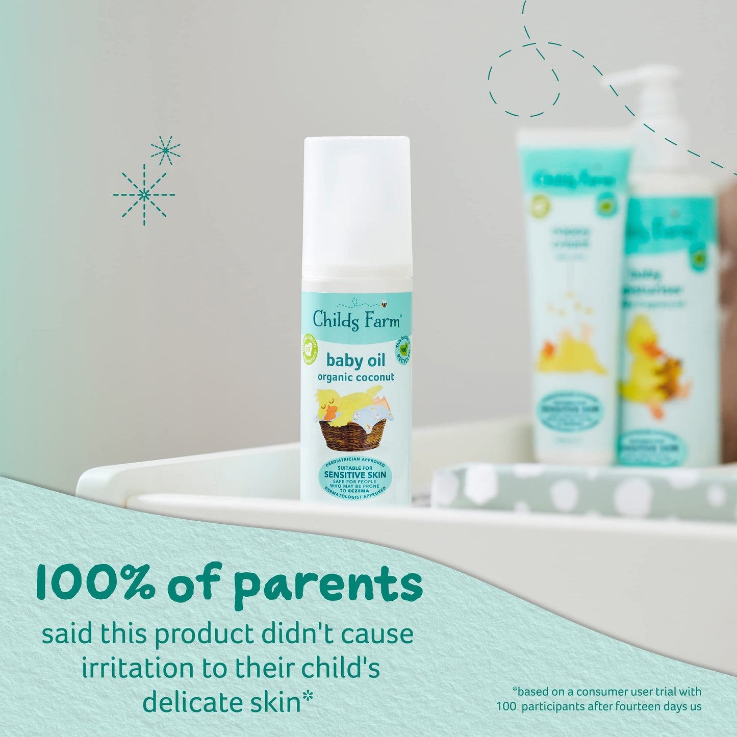 Childs Farm | Baby Oil 75ml | Organic Coconut Oil | Suitable for Dry, Sensitive & Eczema-prone Skin & Baby Nappy Cream 100ml | Aloe Vera | Suitable for Newborns with Dry, Sensitive & Eczema-prone Skin