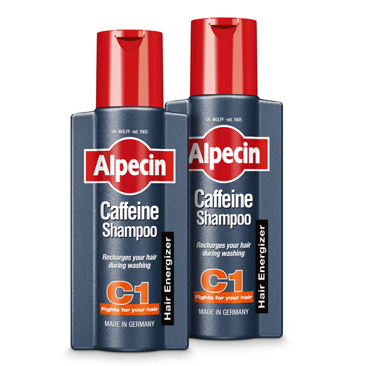 Alpecin Caffeine Shampoo C1 3x 375ml | Against Thinning Hair | Shampoo for Stronger and Thicker Hair | Natural Hair Growth Shampoo for Men | Hair Care for Men Made in Germany