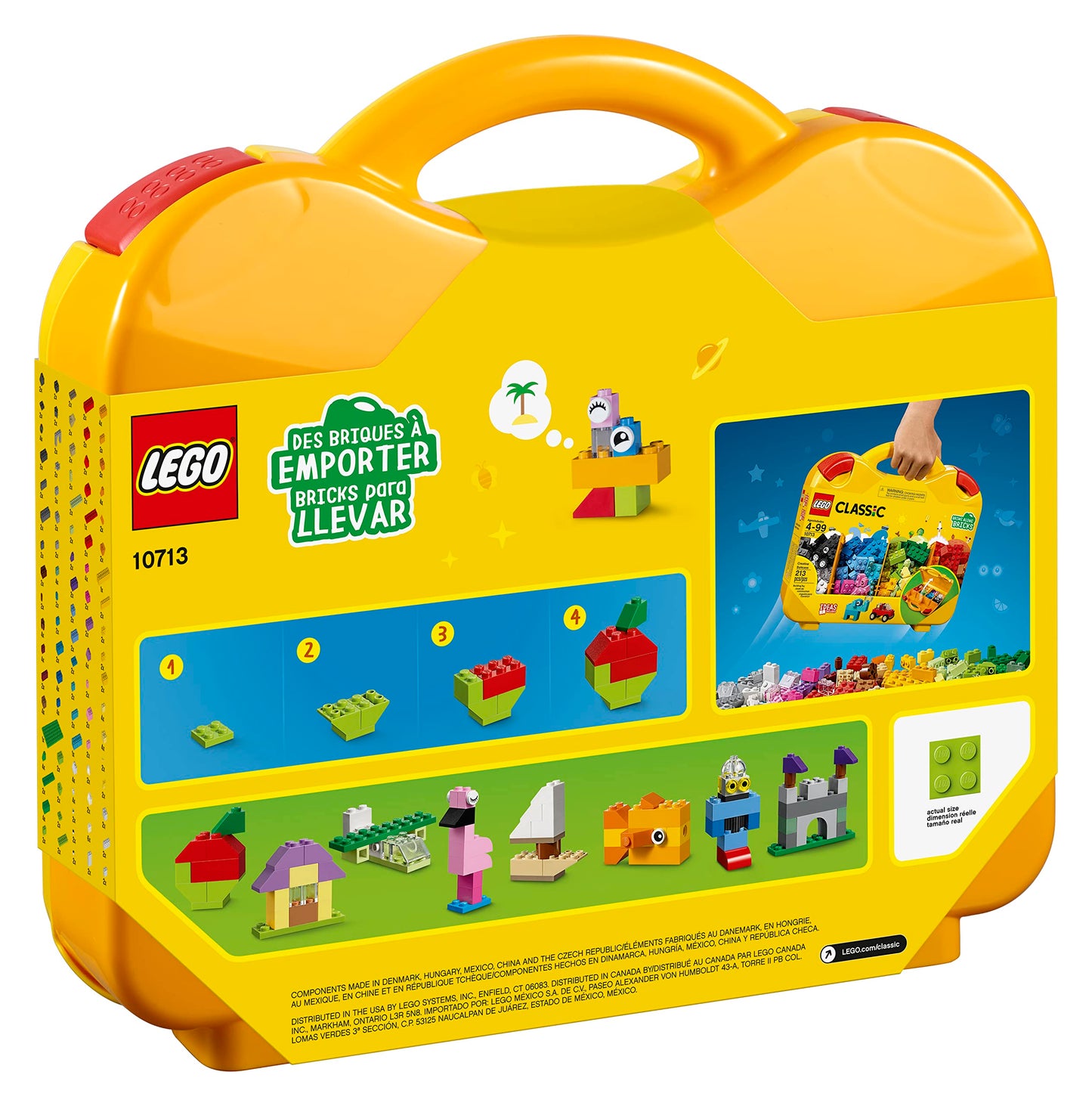 LEGO 10713 Classic Creative Suitcase, Toy Storage Case With Fun Colourful Building Bricks, Gifts 4 Plus Year Old Kids, Boys & Girls & 11025 Classic Blue Baseplate, Square 32x32 Build and Display Board