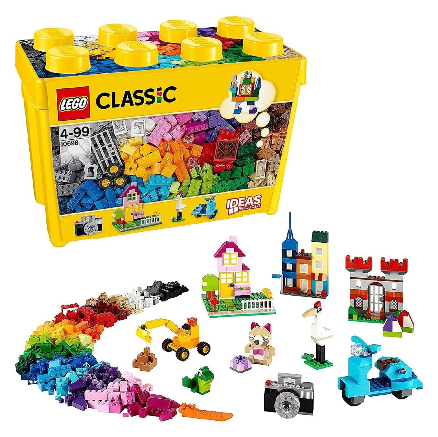 LEGO 10698 Classic Large Creative Brick Storage Box Set, Construction Toy with Windows & 10713 Classic Creative Suitcase, Toy Storage Case with Fun Colourful Building Bricks