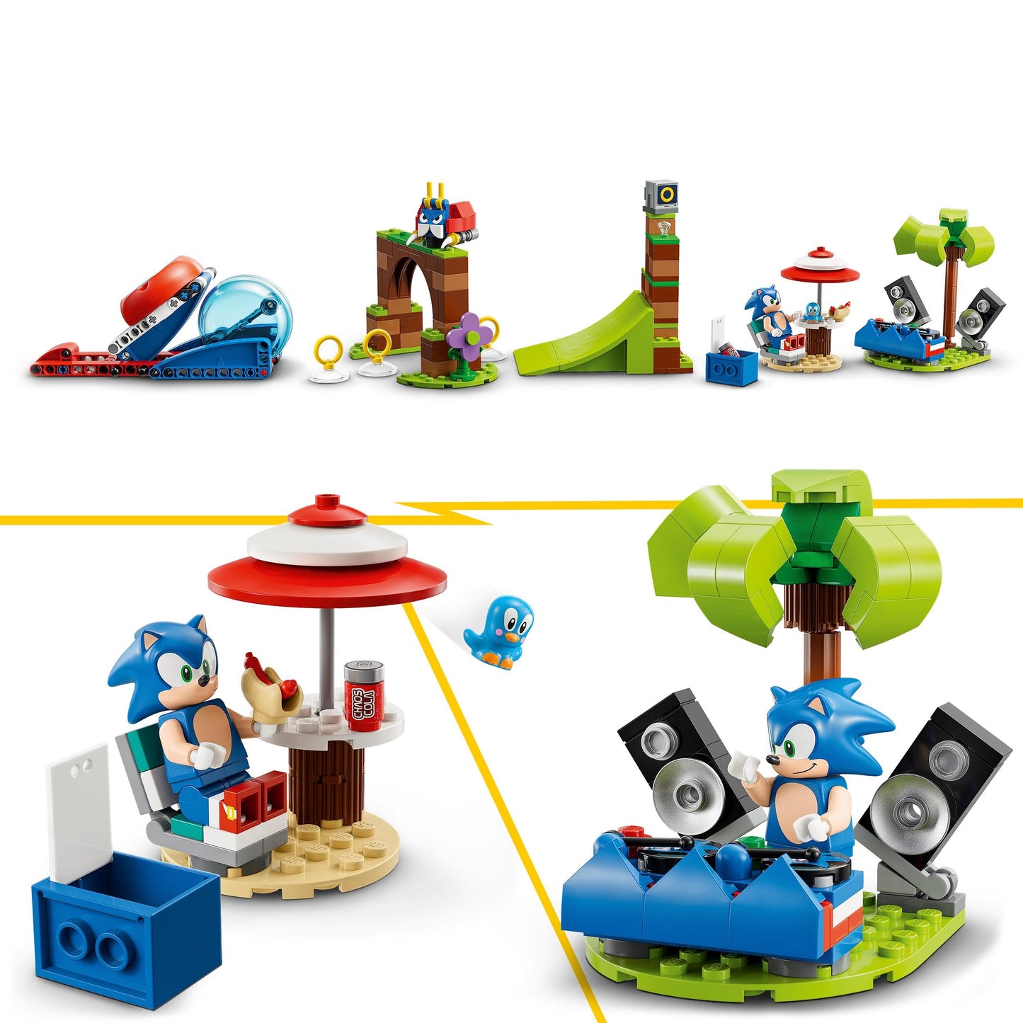 LEGO 76990 Sonic the Hedgehog Sonic's Speed Sphere Challenge Set, Buildable Toy Game with 3 Characters & 21189 Minecraft The Skeleton Dungeon Set, Construction Toy for Kids with Caves,Mobs and Figures