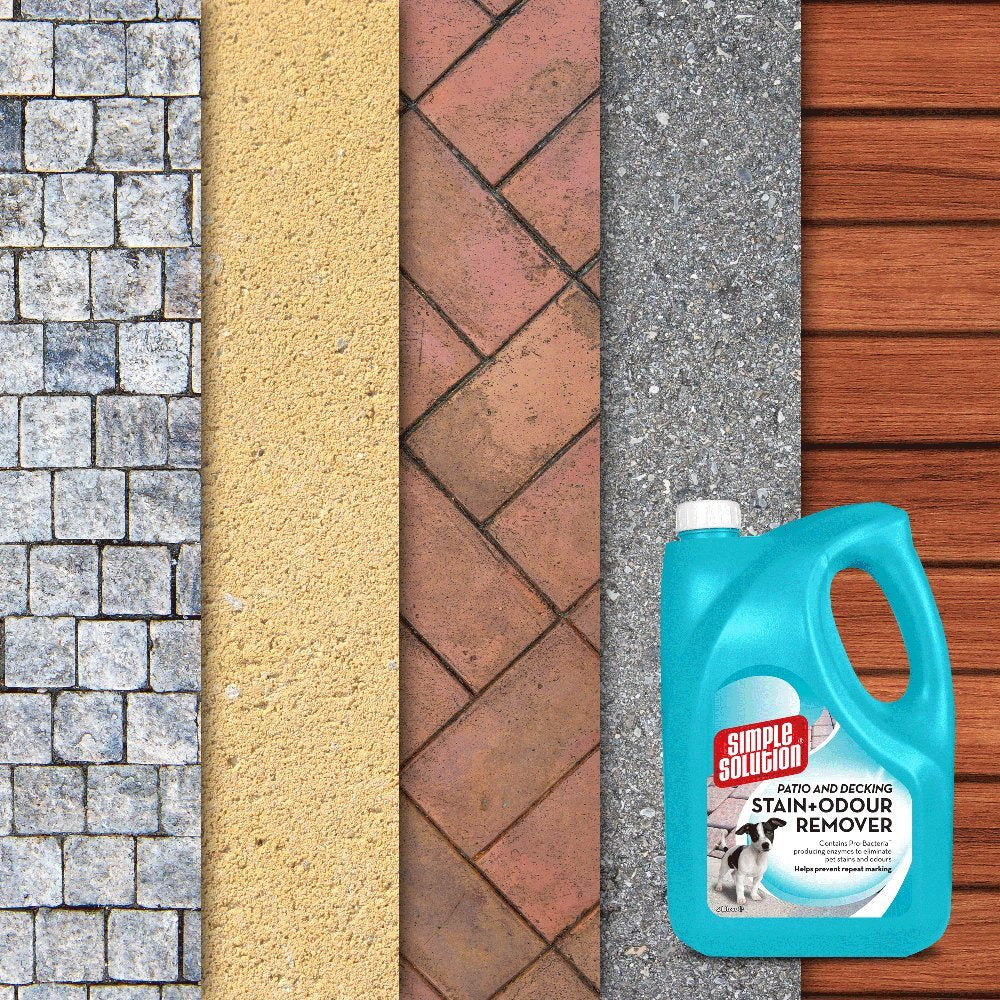 Simple Solution Patio & Decking Pet Stain and Odour Remover | Enzymatic Cleaner with Pro-Bacteria Cleaning Power - 4 Litre