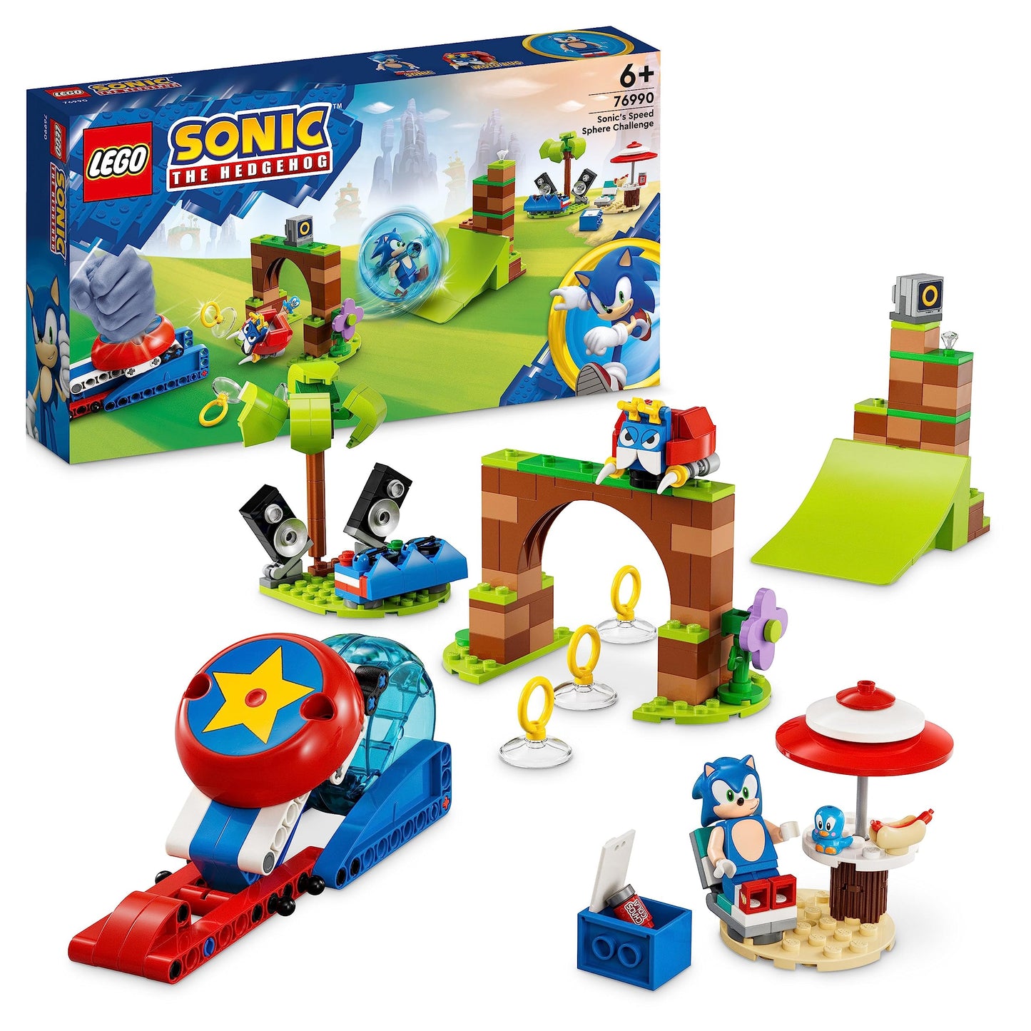 LEGO 76990 Sonic the Hedgehog Sonic's Speed Sphere Challenge Set, Buildable Toy Game with 3 Characters & 21189 Minecraft The Skeleton Dungeon Set, Construction Toy for Kids with Caves,Mobs and Figures