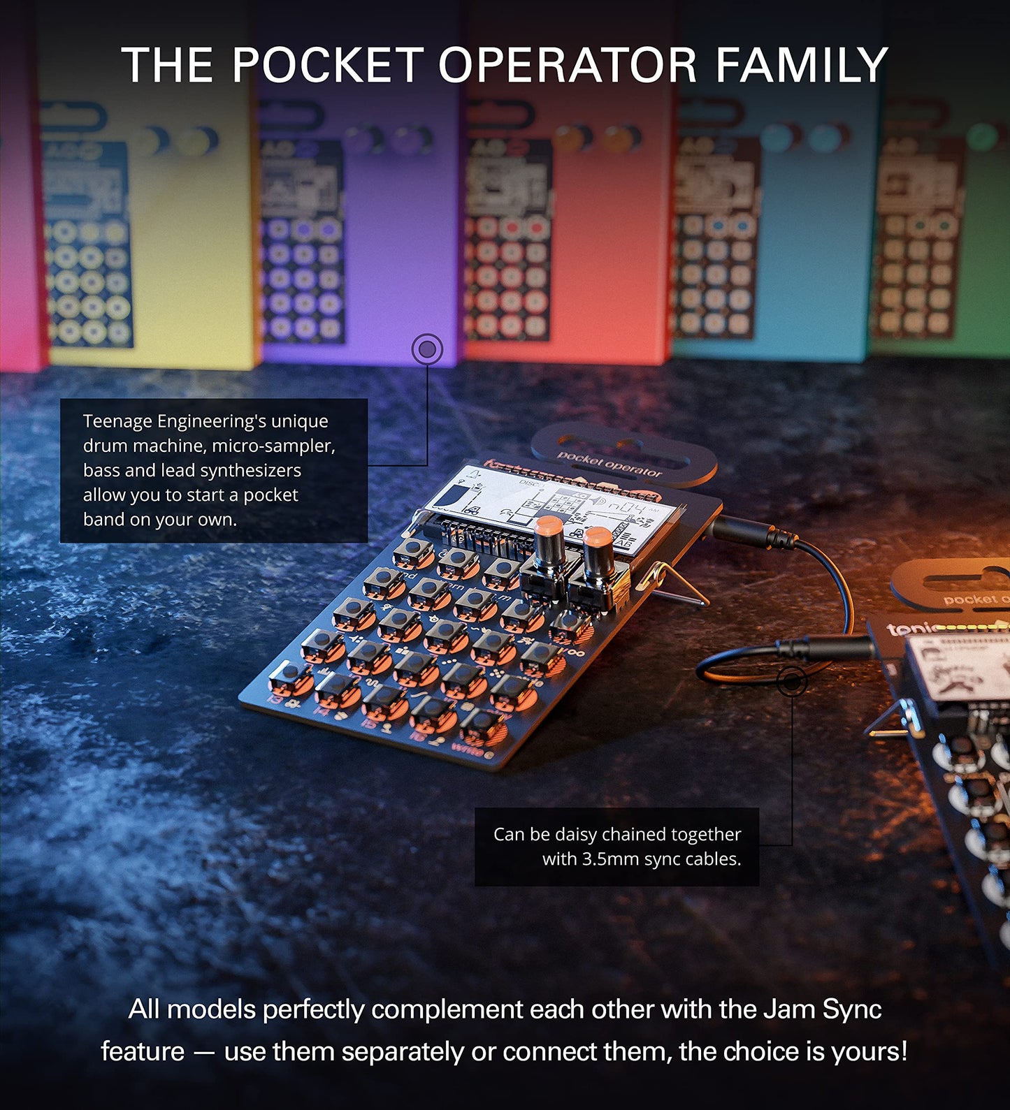 Teenage Engineering Pocket Operator PO-16 Factory Synthersizer 16 Step Pattern Sequencer - Black/Orange