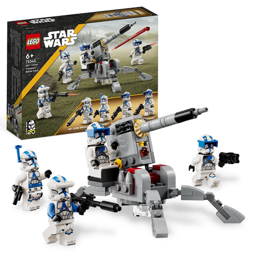 LEGO 75345 Star Wars 501st Clone Troopers Battle Pack Set, Buildable Toy with AV-7 Anti Vehicle Cannon and Spring Loaded Shooter plus 4 Characters