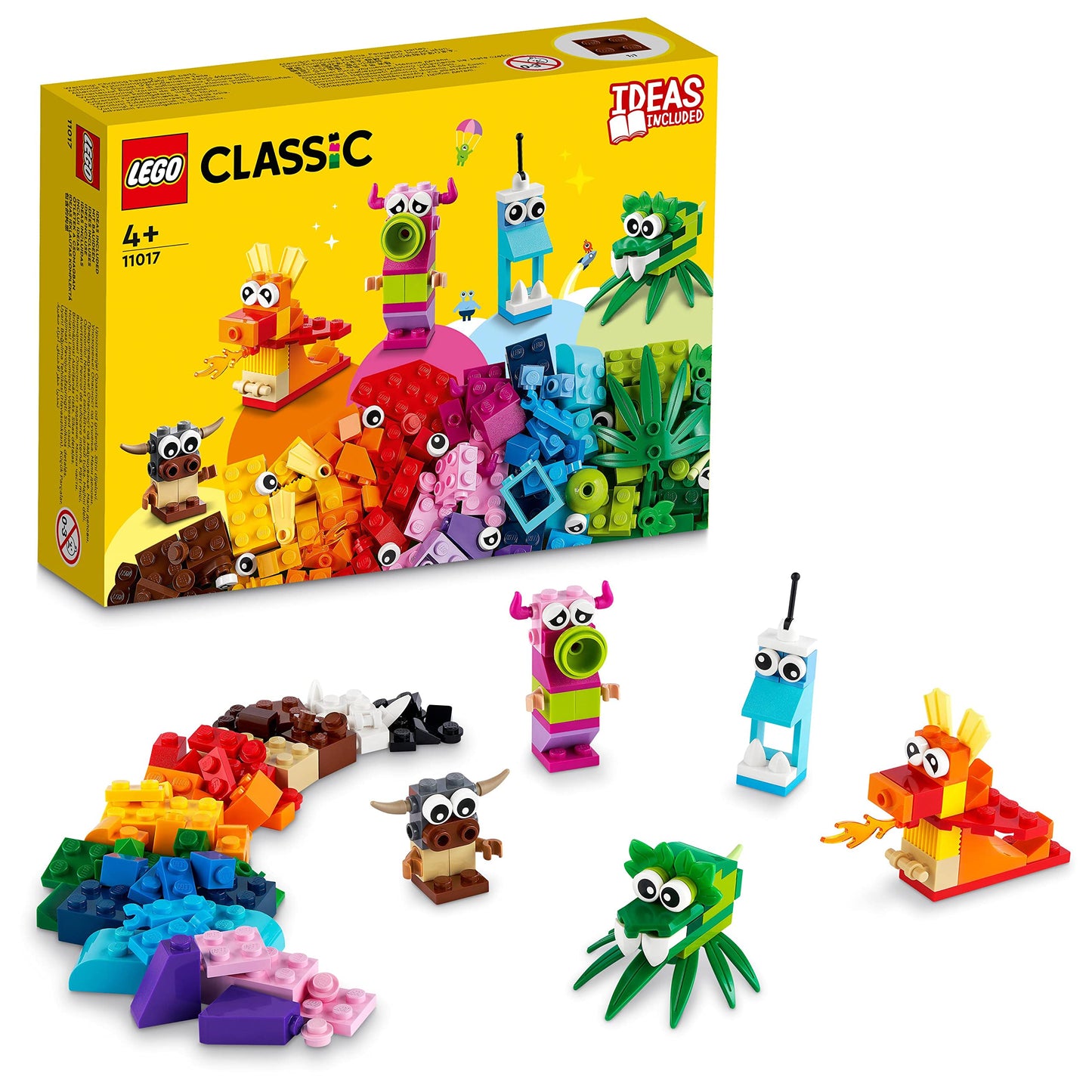 LEGO 11017 Classic Creative Monsters, Construction Playset with 5 Mini Build Monster Toys & 31124 Creator 3in1 Super Robot Toy to Dragon Figure to Jet Plane